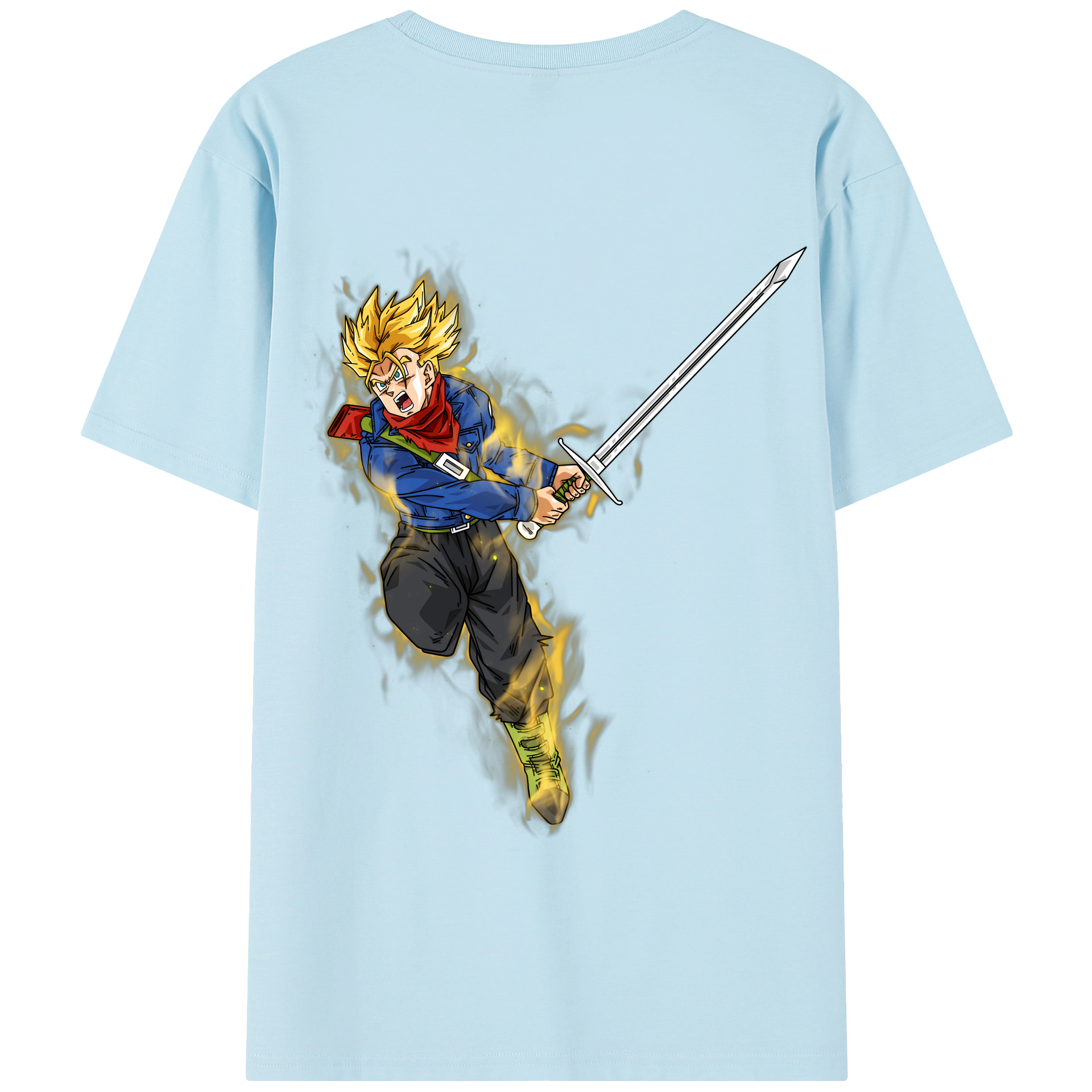 （画像用） ドラゴンボール トランクス（Torankusu）DRAGON BALL Trunks 綿100％半袖Tシャツ（背面プリント）